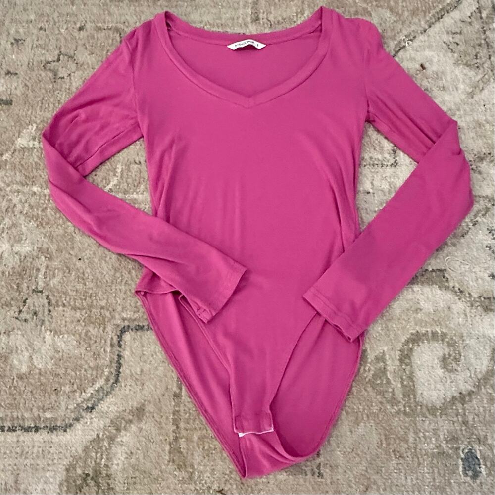 Mango Pop Pink Long Sleeve Bodysuit - Womens Small